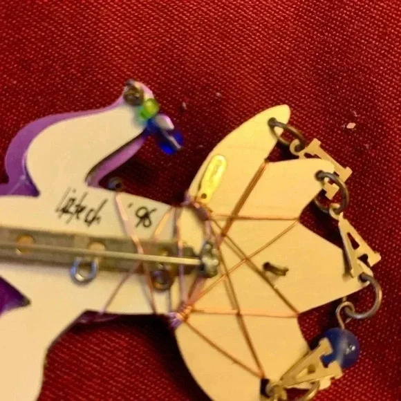 Vintage Liztech Brooch Mardi Gras Signed Colorful Design Hand wired - Picture 6 of 7
